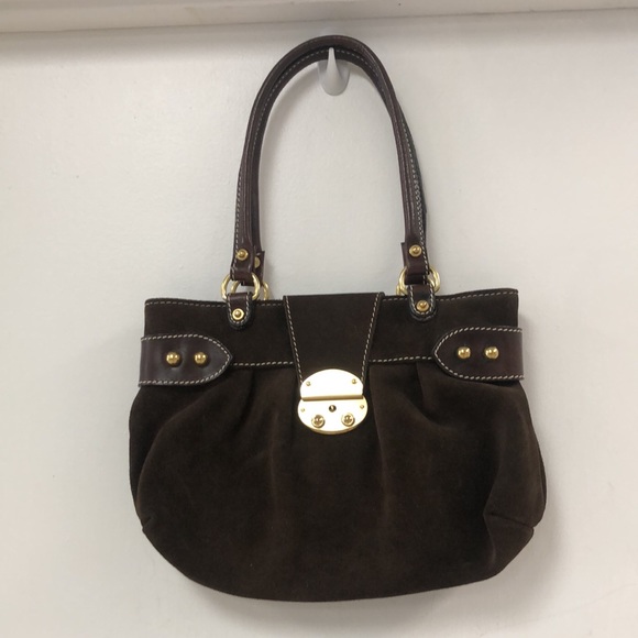 VTG Kelle Pollock Chocolate Suede Shoulder Bag - Picture 3 of 14